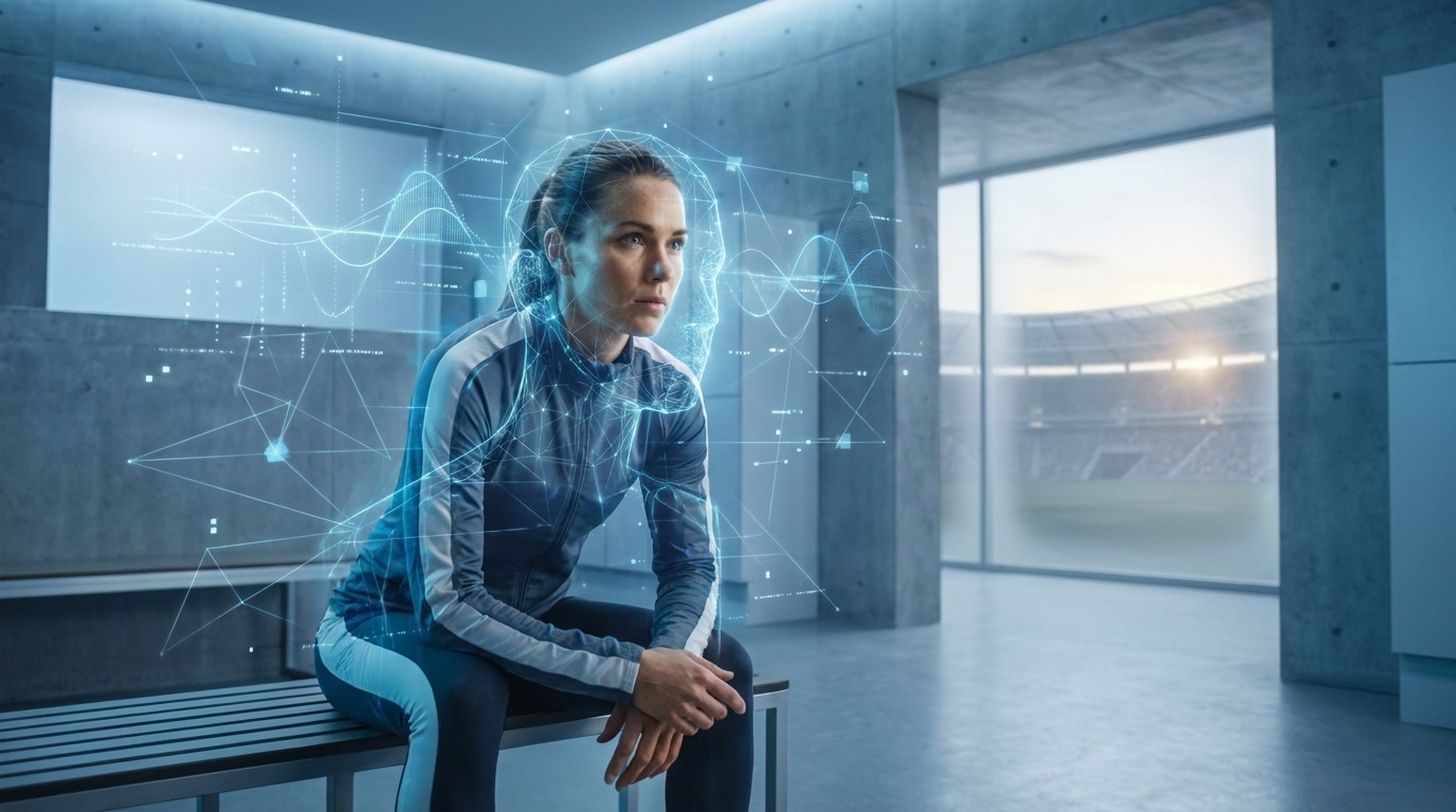 Athlet in konzentrierter Fokus-Haltung